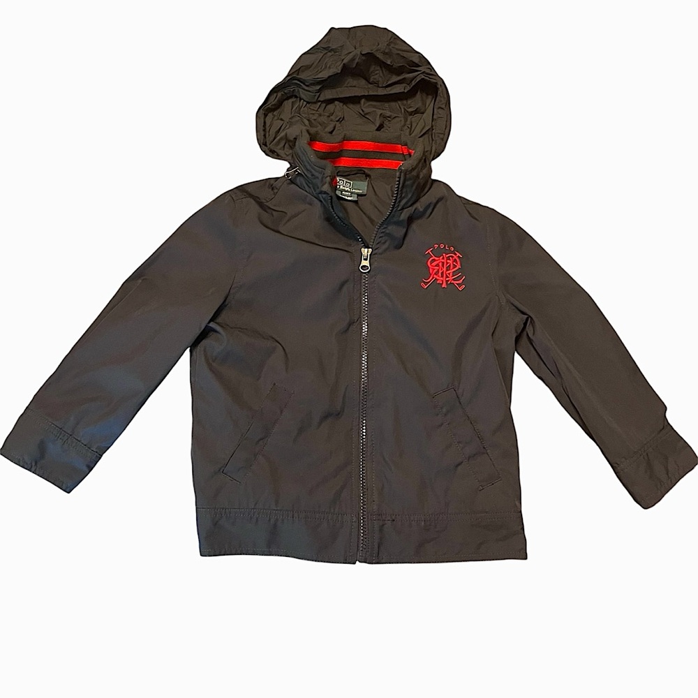 Ralph lauren polo jacket, navy blue red, size 4T Hoodie coat boys toddler